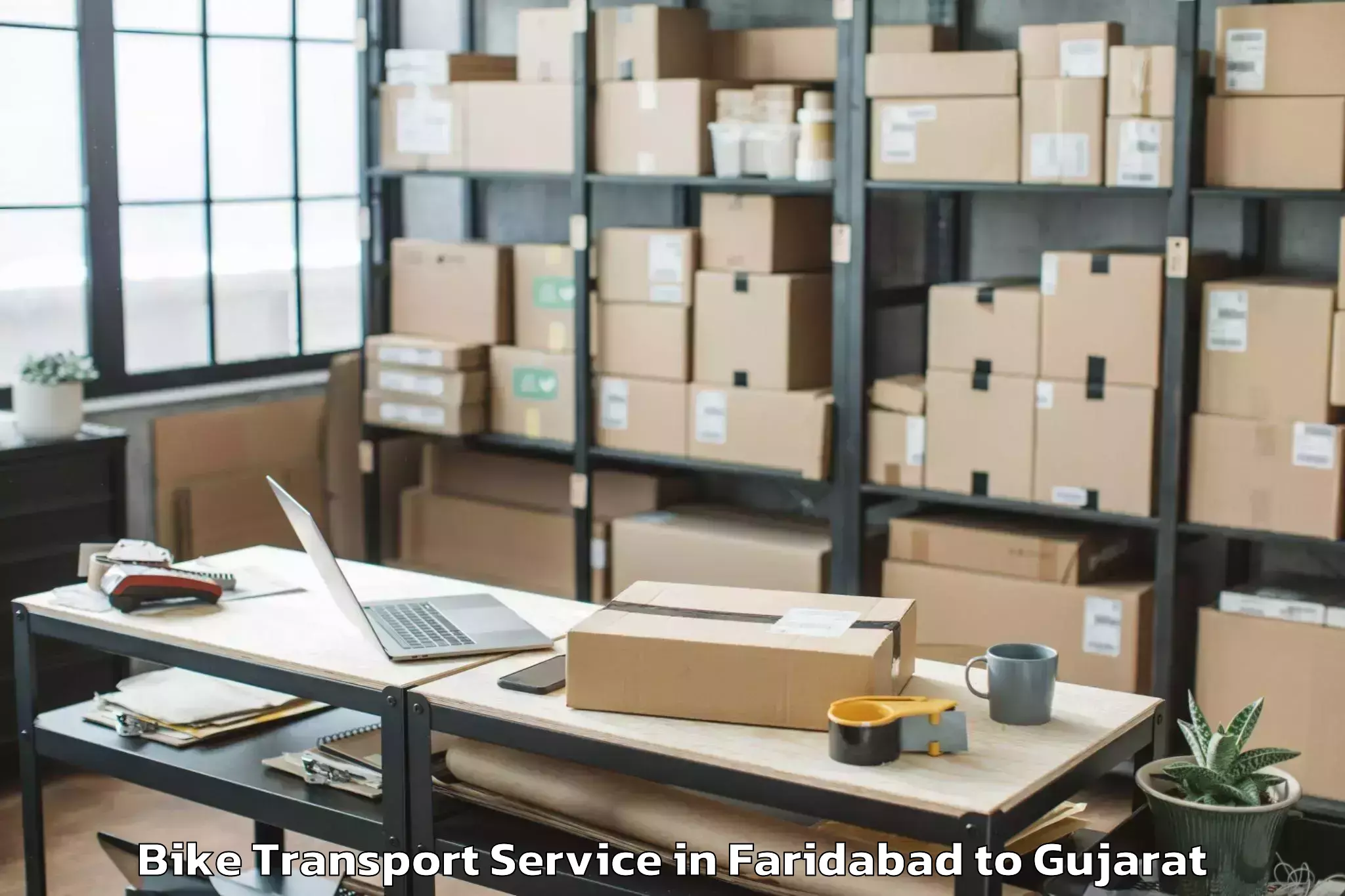 Book Faridabad to Kadodara Bike Transport